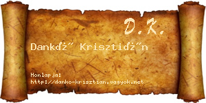 Dankó Krisztián névjegykártya