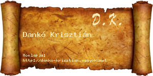 Dankó Krisztián névjegykártya